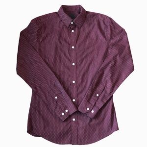 H&M Slim Fit Button Up Red Polka Dot Men’s Small
